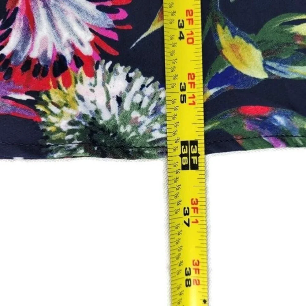 J Crew Dress Size 6 Floral Long Sleeve Flounce Hem Fitted Waist Back Zip Lined